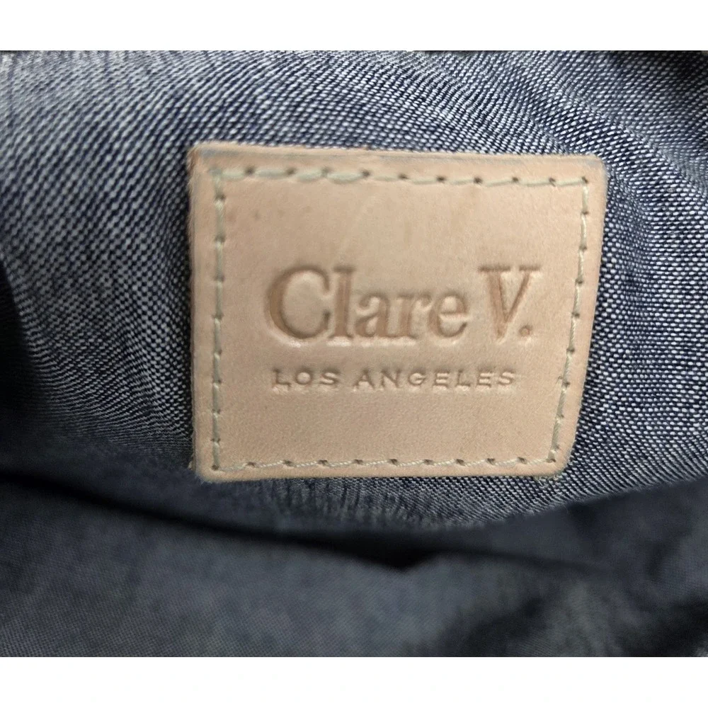 Clare V Foldover Snakeskin Print Suede & Calfhair Clutch